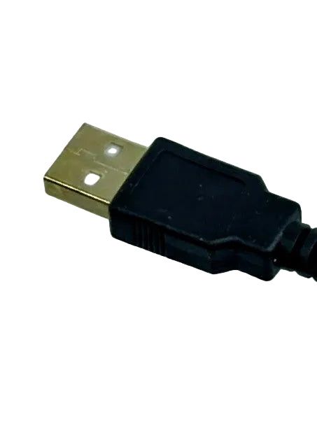 USB cable with black connector on a white background